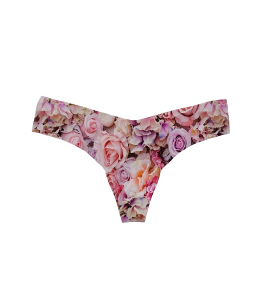 women's printed low rise thong in spring blossom