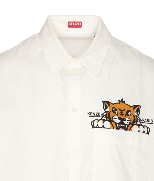 Kenzo Happy Tiger Pocket Casual Shirt