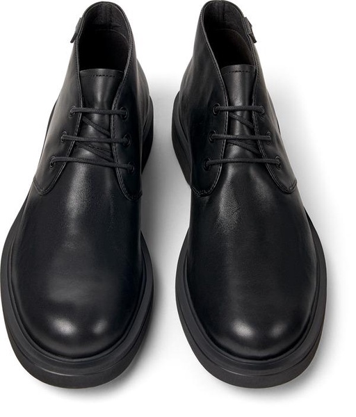 Black leather ankle boots for men