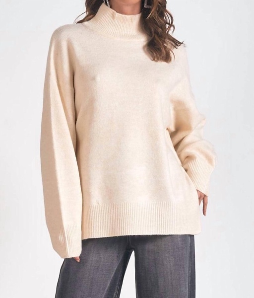 mie mock turtleneck sweater in ivory
