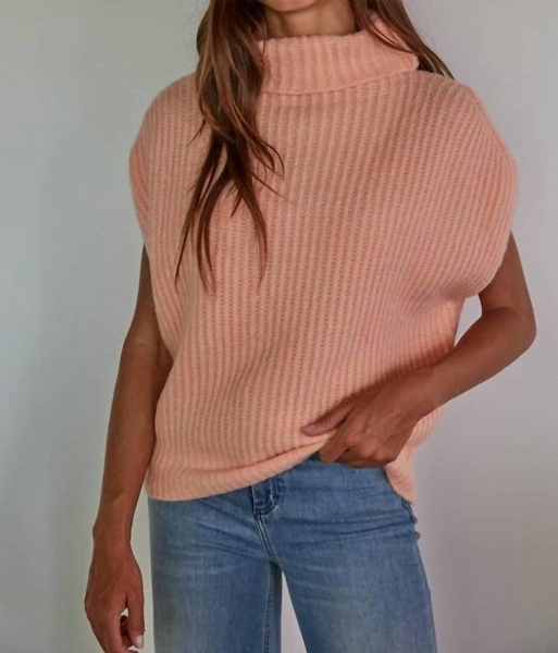 turtleneck sweater top in peach