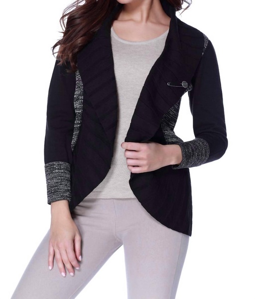 tweed signature wrap in black/stone