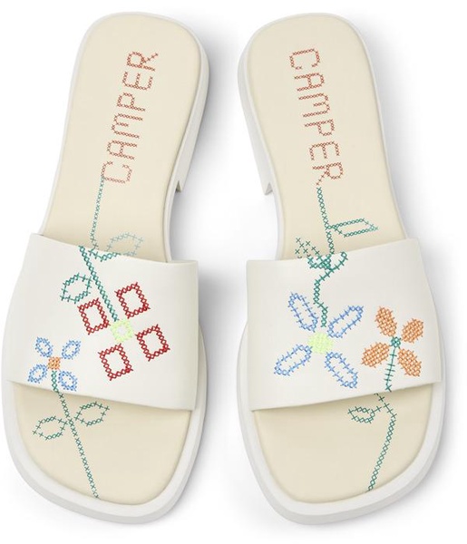 White Leather Sandals for Women.