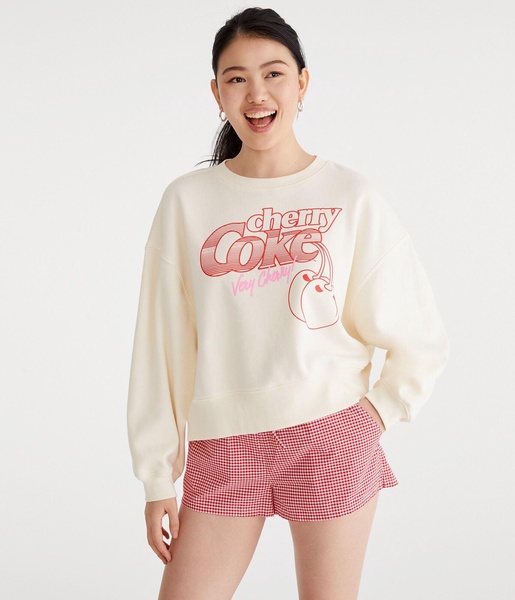 cherry coke very cherry oversized crew sweatshirt