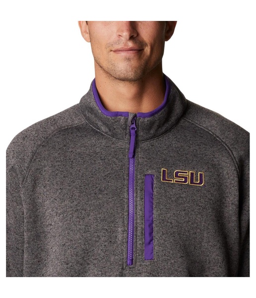 Men's Charcoal LSU Tigers Canyon Point Omni-Shield Raglan Half-Zip Top