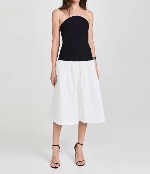 valencia dress in black/white