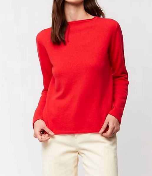 crewneck cashmere sweater in red