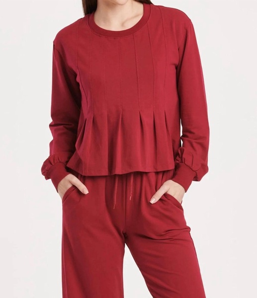 dove granada peplum top in red