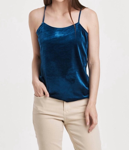 lima velvet tank in ultramarine