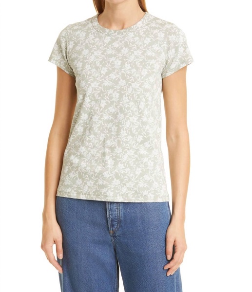 all over knit julie floral tee in jade