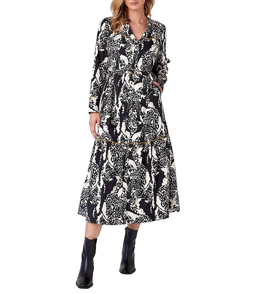delphie dress in black leopard