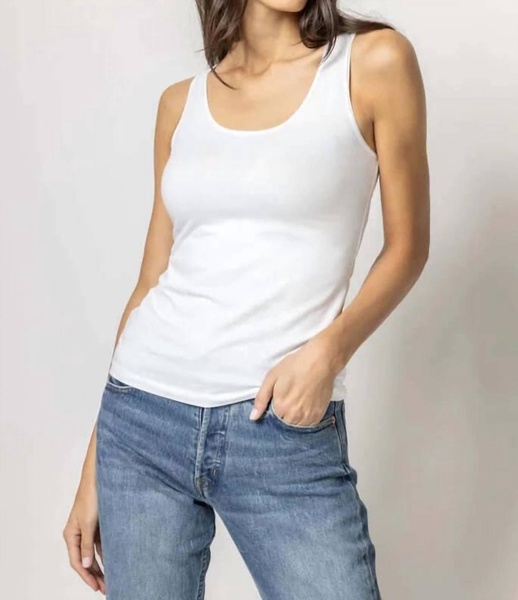 scoop tank top in white