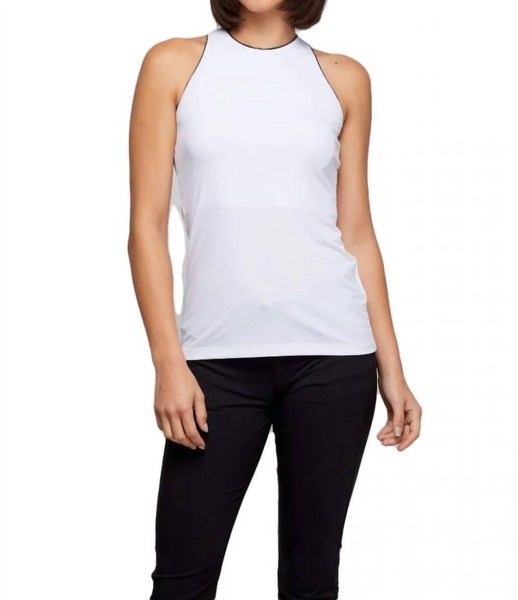 cami luxury halter tank top in white