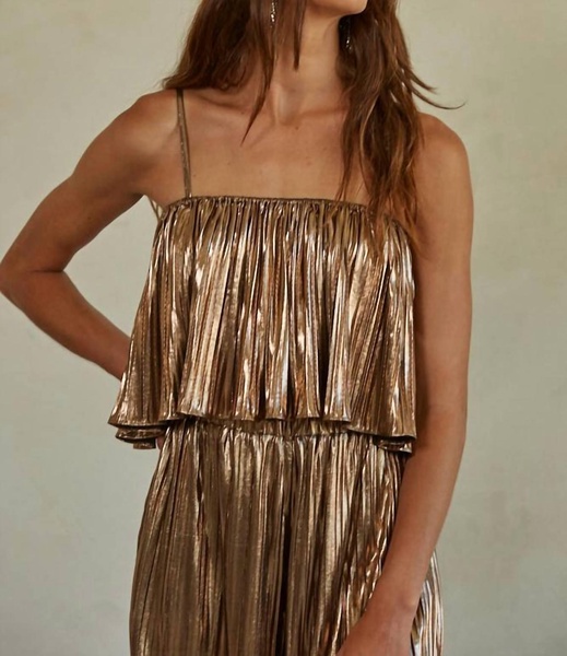 the livia top woven in bronze