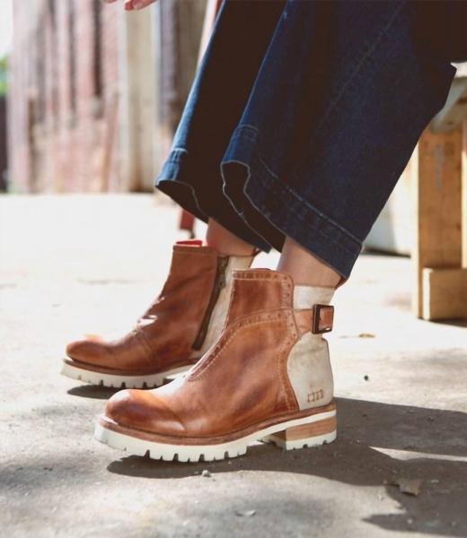 brianna ankle boots in tan rustic nectar lux