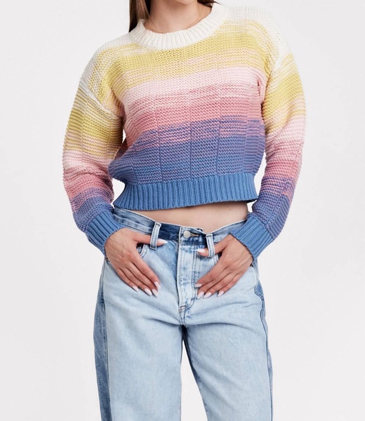 jaycee ombre crochet sweater in sunrise melange