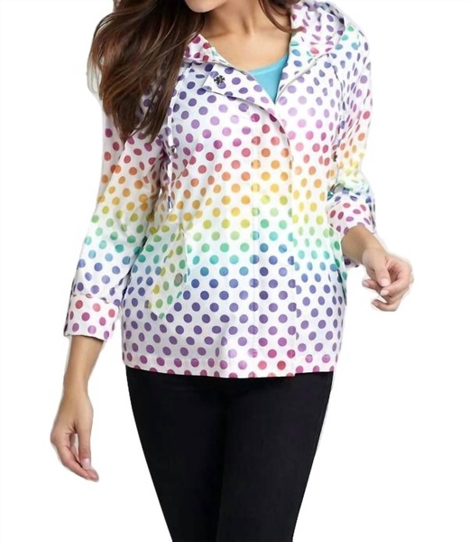get spotted rain jacket in white multi