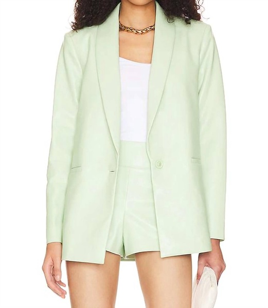 denny shawl blazer in pistachio
