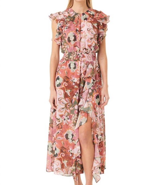 dalita midi dress in resort batik chiffon