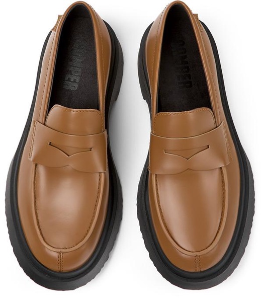Brown leather loafers for women