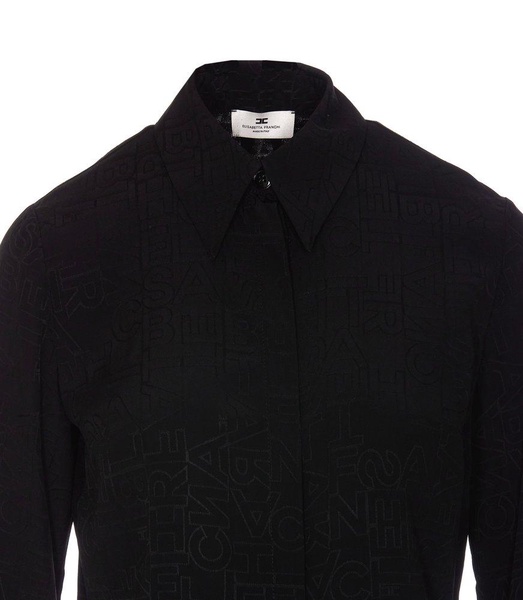 Georgette Jacquared Lettering Shirt