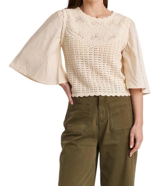 kamala crochet top in beige