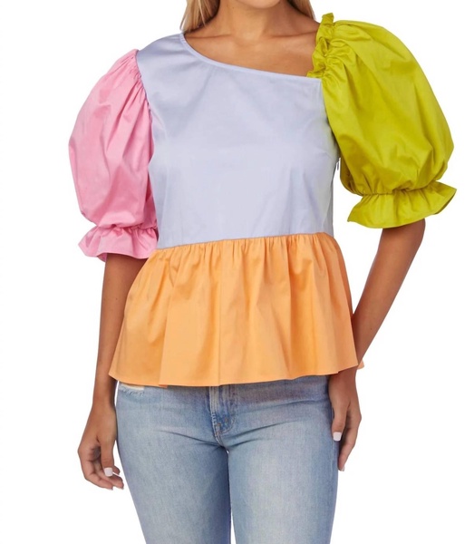 rooney top in spring colorblock