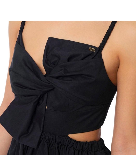 Elisabetta Franchi Black Dress With Bow