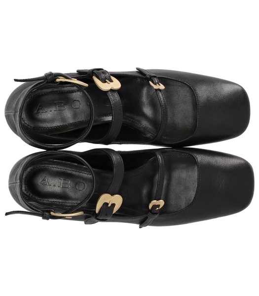 A.Bocca Black Ballet Flat With Straps