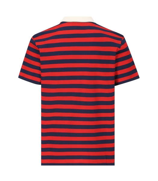 Striped Button Detailed Polo Shirt