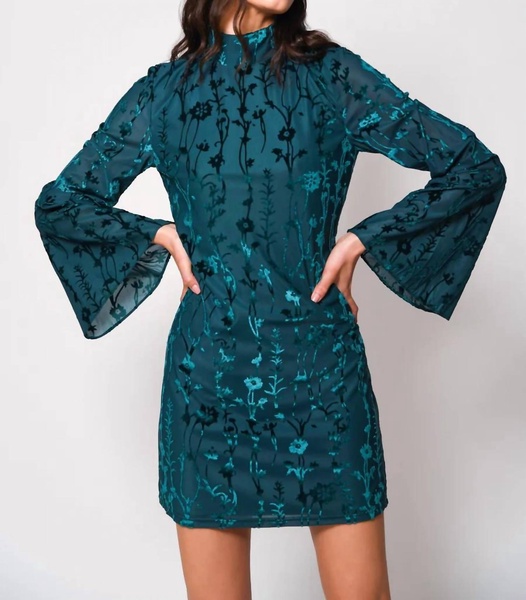 jazzy floral dress in emerald