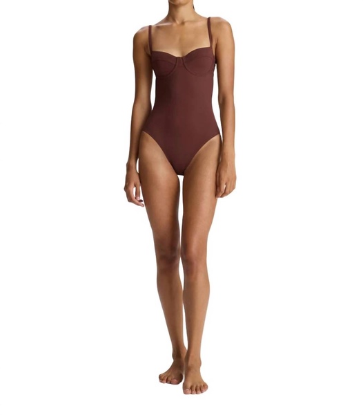 dylan one piece swimsuit in carob