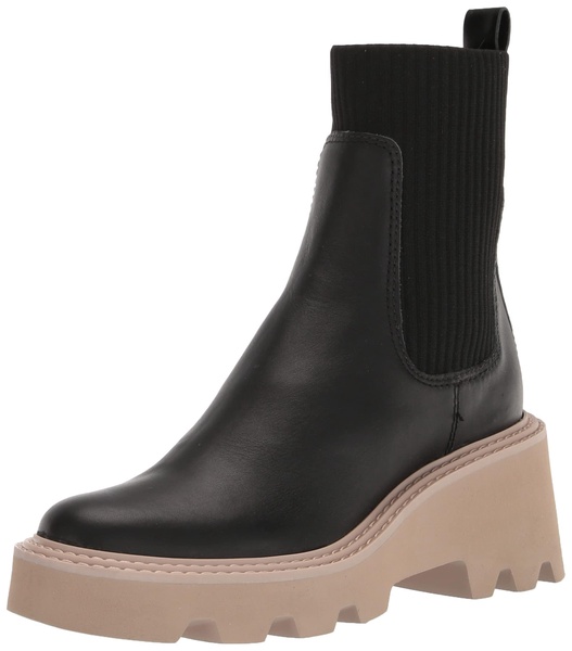 Dolce Vita Women's Hoven Fashion Boot, Onyx Leather H2O, 8.5