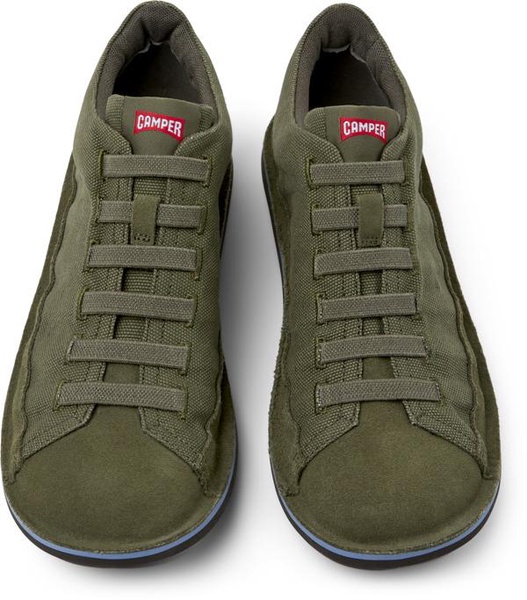 Green Recycled Cotton and Nubuck Ankle Boots for Men.