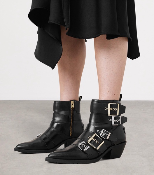 Leather Buckle-Detail Jane Boots 43