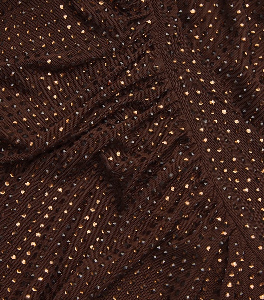 Mesh Rhinestone Midi Dress