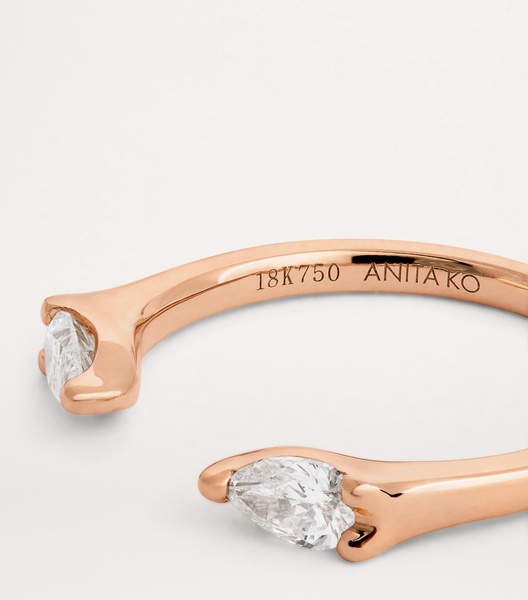 Rose Gold and Diamond Orbit Ring (Size 6)