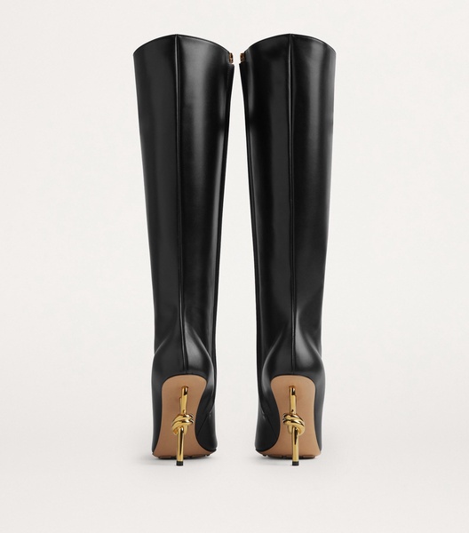 Leather Knot Knee-High Boots 90
