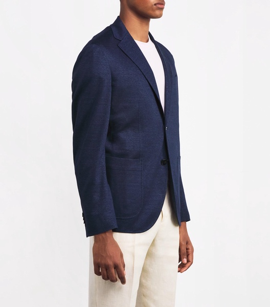 Linen-Cotton Single-Breasted Blazer