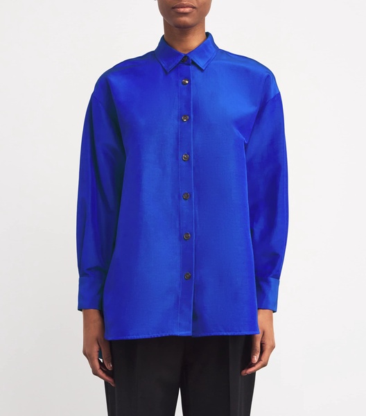 Cotton-Blend Oversized Shirt