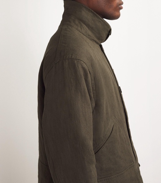 Linen Herringbone Utility Jacket