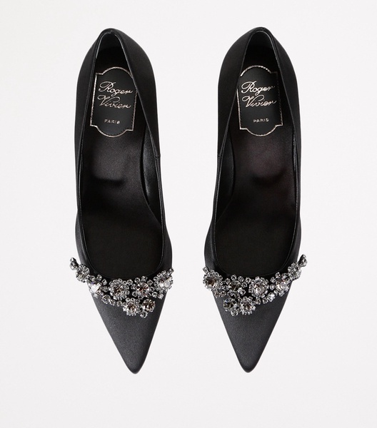 Satin Embellished Efflorescence Pumps 65