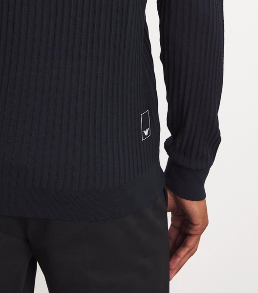Virgin Wool-Blend Ribbed Sweater