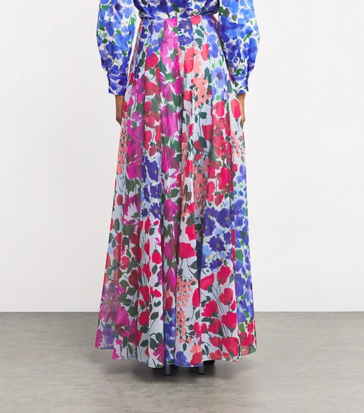 Floral High-Rise Palazzo Trousers