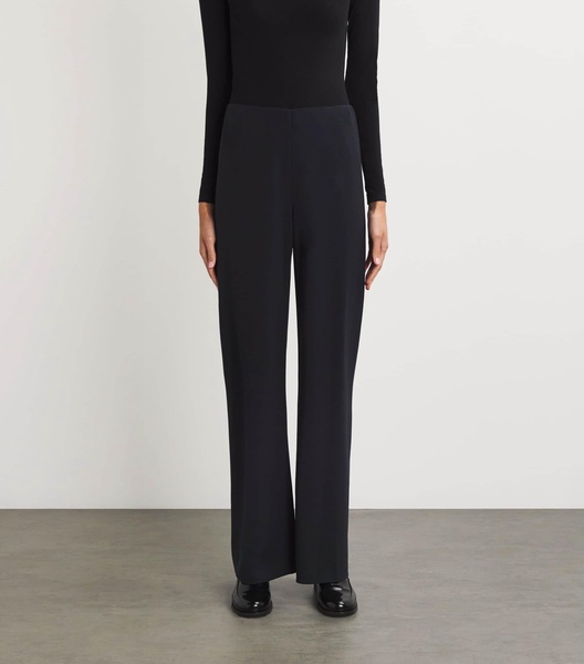 Crepe High-Waist Trousers