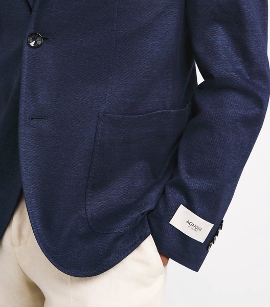 Linen-Cotton Single-Breasted Blazer