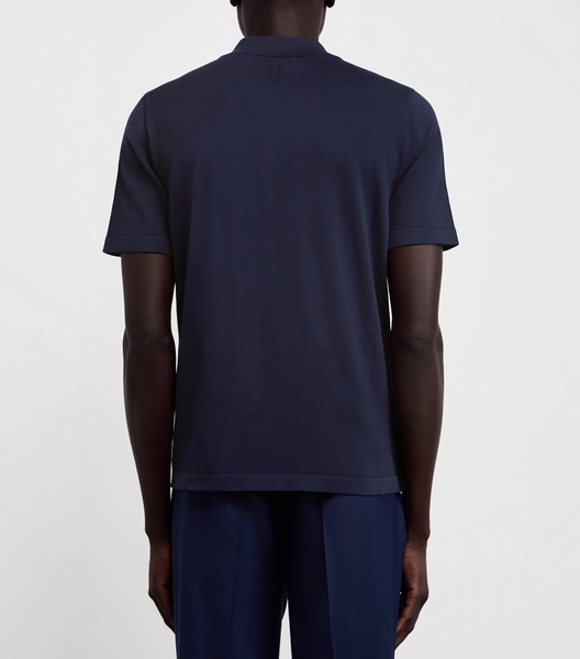 Cotton Zip-Up Polo Shirt