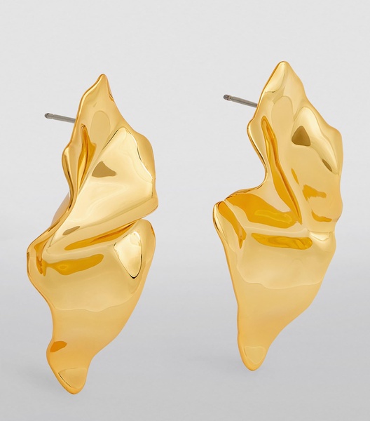 Gold-Plated Crumpled Earrings