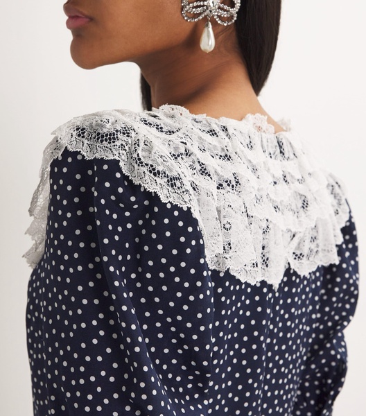 Silk Polka Dot Midi Dress