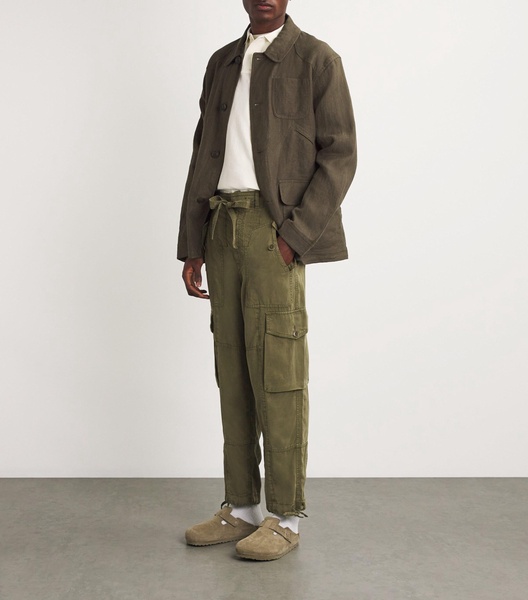 Linen Herringbone Utility Jacket